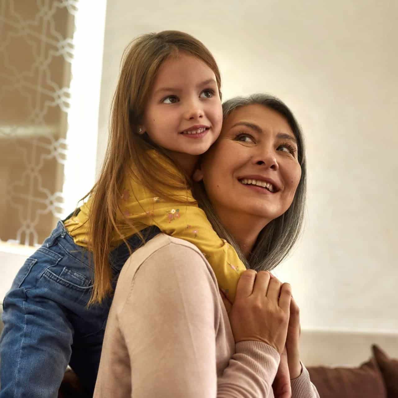 Mom and daughter playing